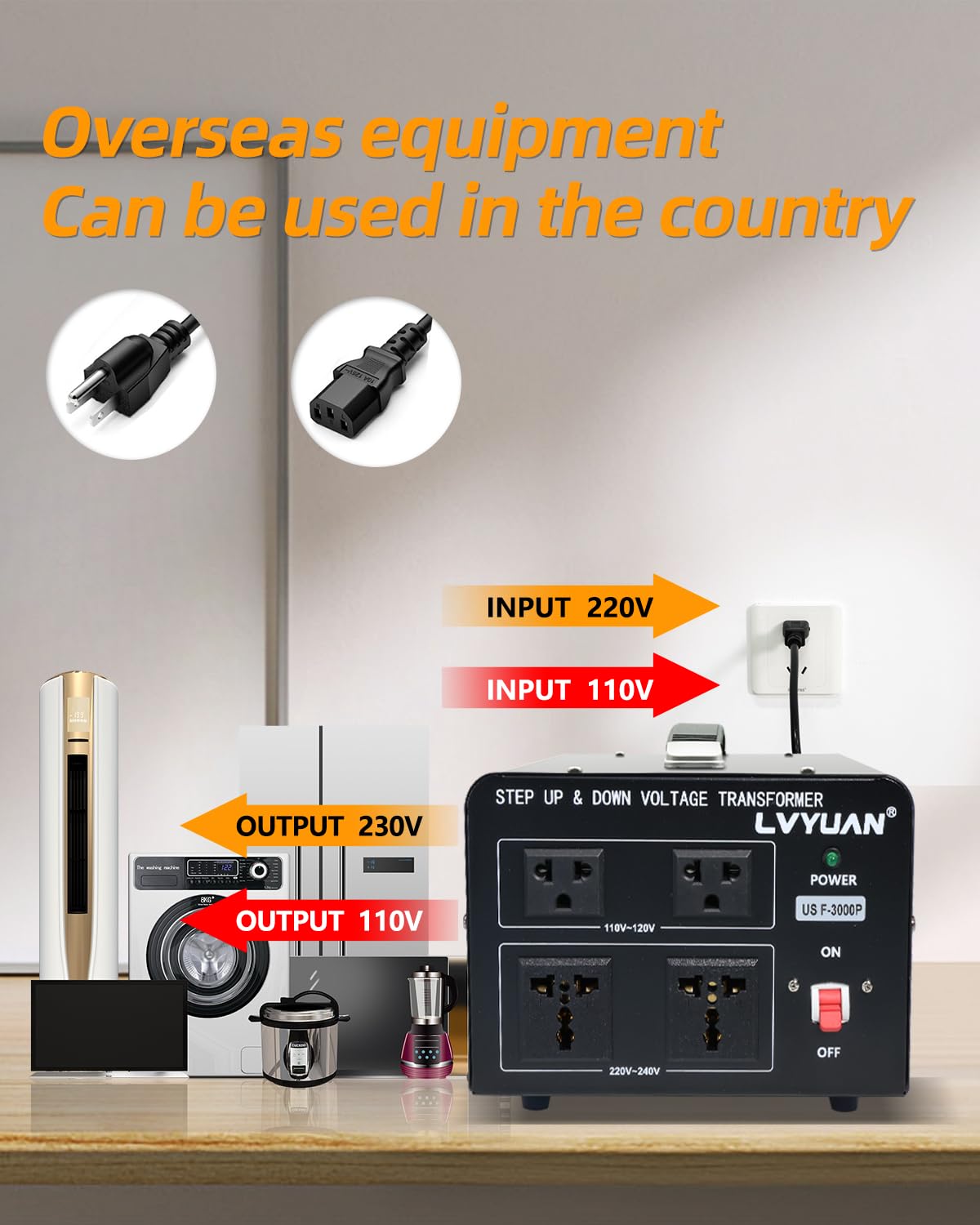 Amazon.co.jp: LVYUAN 電圧変圧器コンバーター 3000ワット ステップ